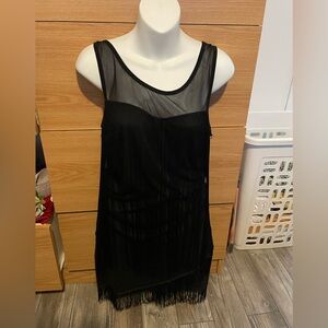 Black Fringe camisole & skirt bundle